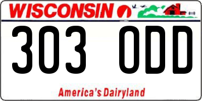 WI license plate 303ODD
