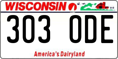 WI license plate 303ODE