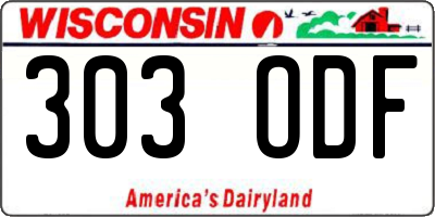 WI license plate 303ODF