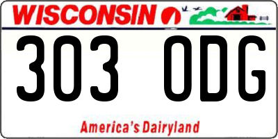 WI license plate 303ODG