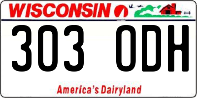 WI license plate 303ODH