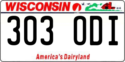 WI license plate 303ODI