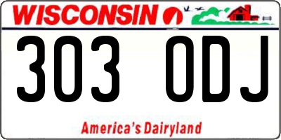 WI license plate 303ODJ
