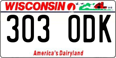 WI license plate 303ODK