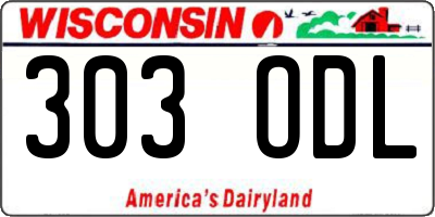 WI license plate 303ODL