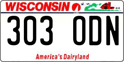 WI license plate 303ODN
