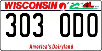 WI license plate 303ODO