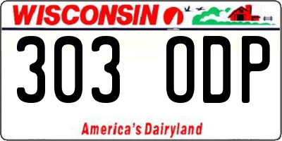 WI license plate 303ODP