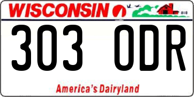 WI license plate 303ODR