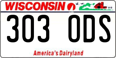 WI license plate 303ODS