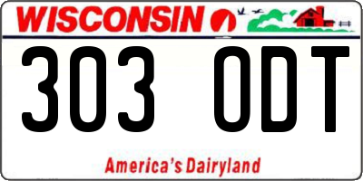WI license plate 303ODT
