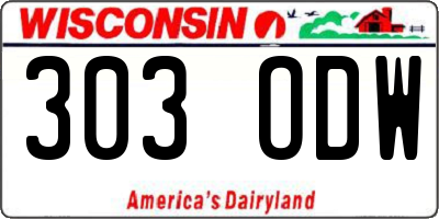 WI license plate 303ODW