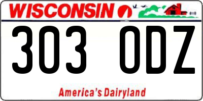 WI license plate 303ODZ