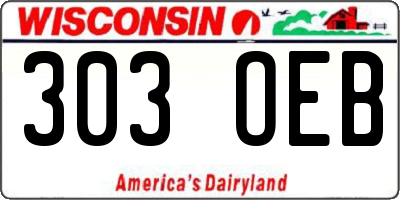WI license plate 303OEB