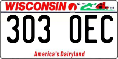 WI license plate 303OEC
