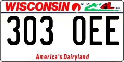 WI license plate 303OEE