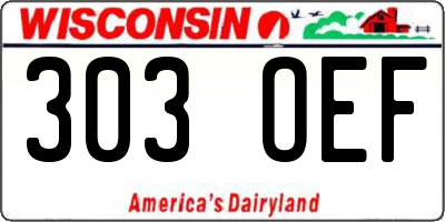 WI license plate 303OEF