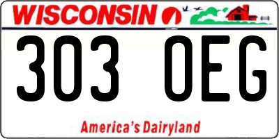 WI license plate 303OEG