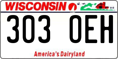 WI license plate 303OEH