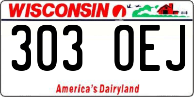 WI license plate 303OEJ