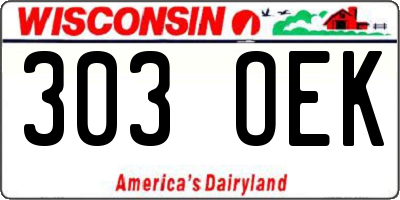 WI license plate 303OEK