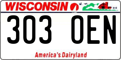 WI license plate 303OEN