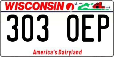 WI license plate 303OEP