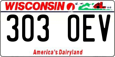 WI license plate 303OEV
