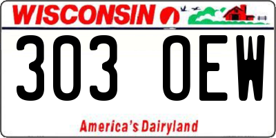 WI license plate 303OEW