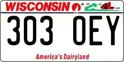 WI license plate 303OEY