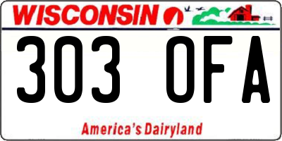 WI license plate 303OFA
