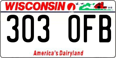WI license plate 303OFB