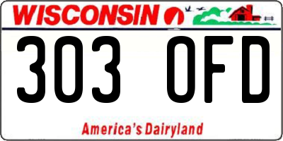 WI license plate 303OFD