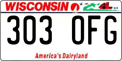 WI license plate 303OFG
