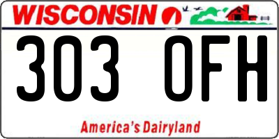 WI license plate 303OFH