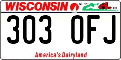 WI license plate 303OFJ