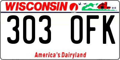 WI license plate 303OFK
