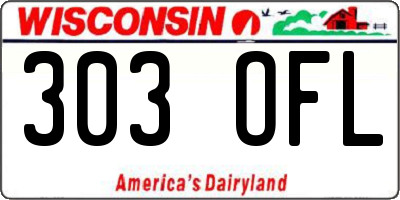 WI license plate 303OFL