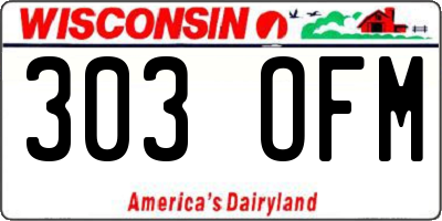 WI license plate 303OFM