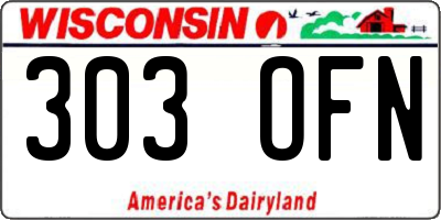 WI license plate 303OFN