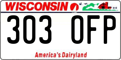 WI license plate 303OFP