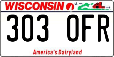 WI license plate 303OFR
