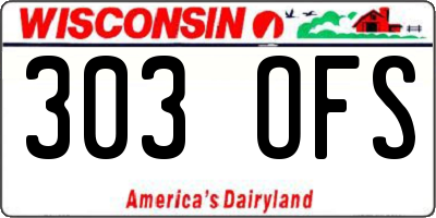 WI license plate 303OFS