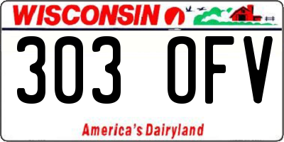 WI license plate 303OFV