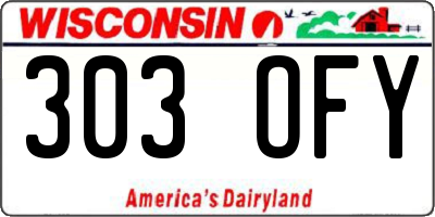 WI license plate 303OFY