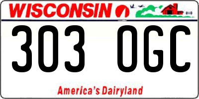 WI license plate 303OGC