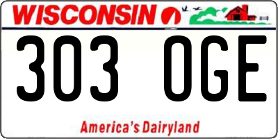 WI license plate 303OGE