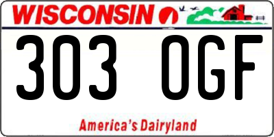 WI license plate 303OGF
