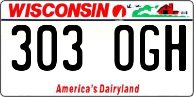 WI license plate 303OGH