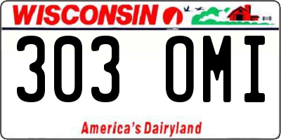 WI license plate 303OMI